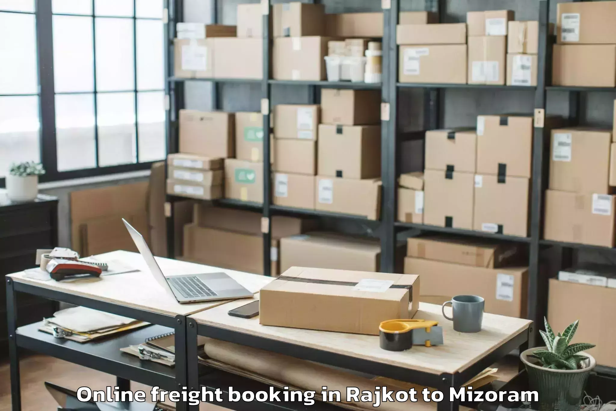 Reliable Rajkot to Khawzawl Online Freight Booking